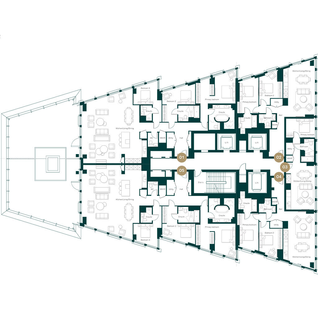 Example apartment floorplan at Thames City